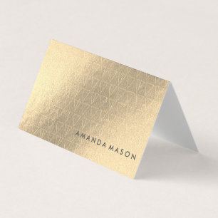 Gold Foil   Fashionable Lux Triangle Pattern Business Card