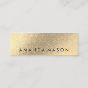 Gold Foil Fashionable Lux Triangle Pattern Mini Business Card