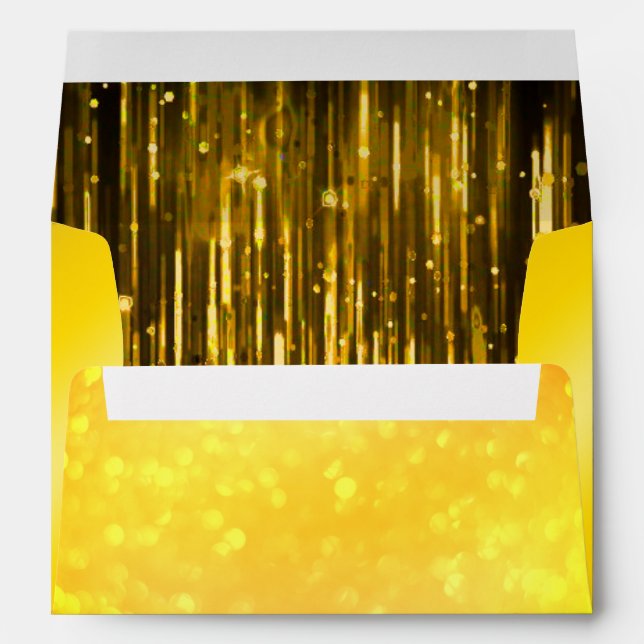 Gold Foil Faux Glitter Confetti Weddin Envelope (Back (Bottom))