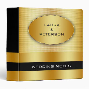 Gold Foil Faux Glitter Wedding Binder