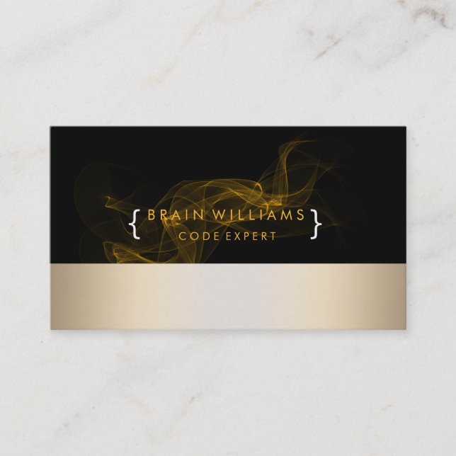 Gold Foil Faux Web Computer Professional Elegant Business Card (Front)