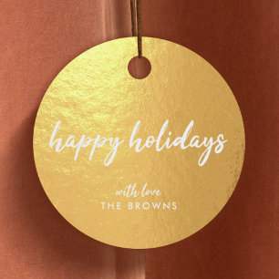 Gold Foil Favor Tags   Holiday Christmas Gift Tag