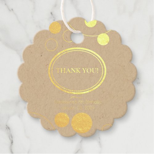 Gold Foil Favor Tags Scalloped