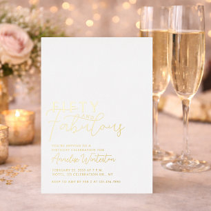 Gold Foil Fifty and Fabulous 50th Birthday Party Invitation
