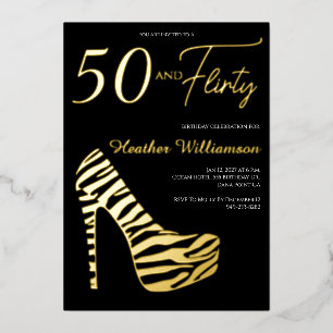 Gold Foil Fifty and Fabulous 50th Birthday Party Invitation