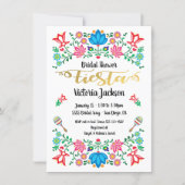 Gold Foil Floral Mexican Fiesta Bridal Shower Invitation (Front)