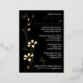 Gold Foil Flowers and Butterflies Wedding Invite (Standing Front)