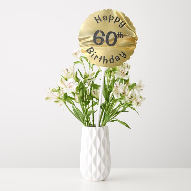 Gold Foil For 60th Birthday Balloon (Vase)