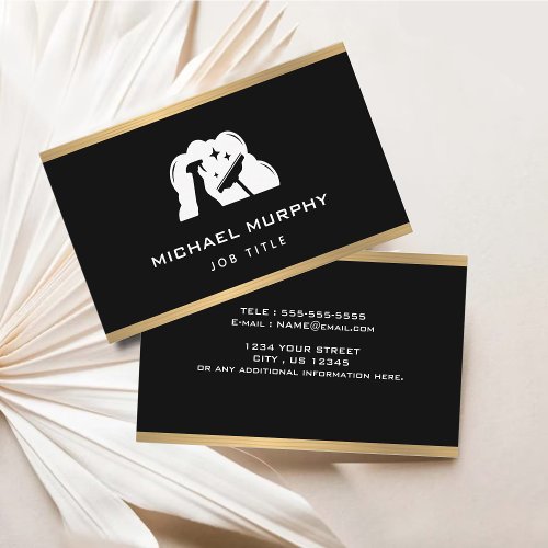  Gold Foil Frame Cleaning Services Business Card