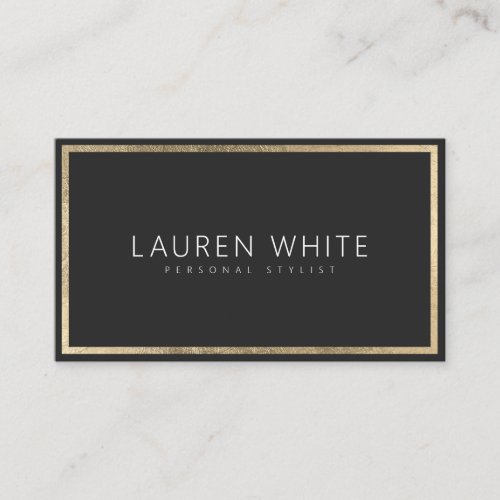 Gold foil frame elegant trendy minimal modern business card