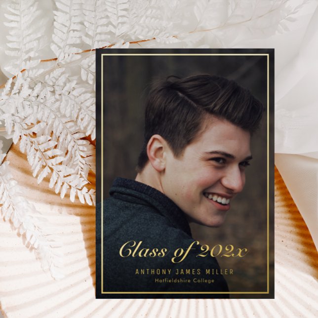 gold foil frame graduation Announcement (Creator Uploaded)