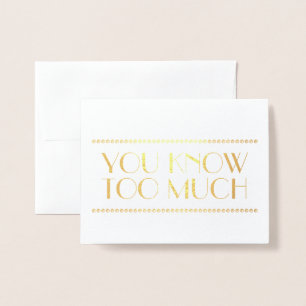 Gold Foil   Funny Bridesmaid or Maid of Honor Card