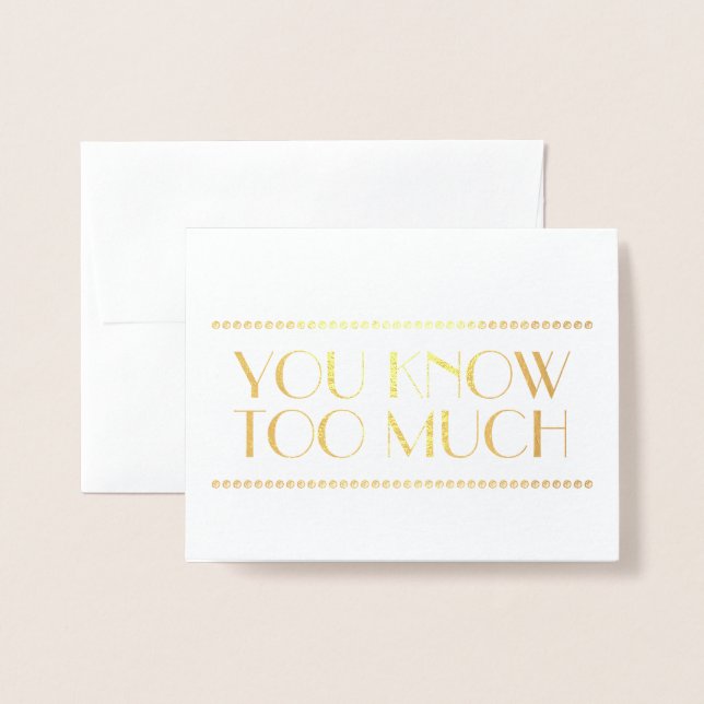 Gold Foil | Funny Bridesmaid or Maid of Honor Foil Card (Front With Envelope)