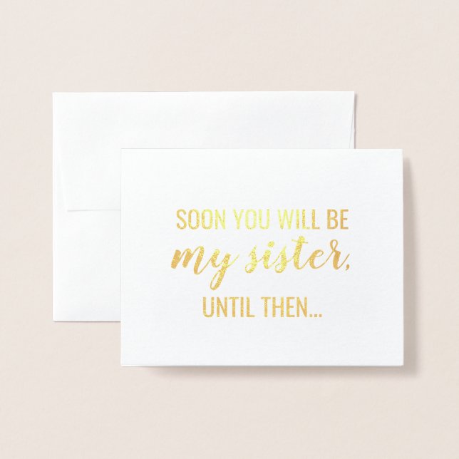 Gold Foil | Funny Bridesmaid or Maid of Honor Foil Card (Front With Envelope)