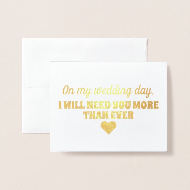 Gold Foil | Funny Bridesmaid or Maid of Honor Foil Card (Front With Envelope)