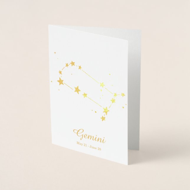 Gold Foil GEMINI Zodiac Sign Constellation Foil Card (Front)