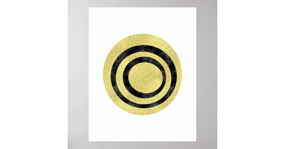 Gold foil geometric art Circle art Modern art Poster | Zazzle
