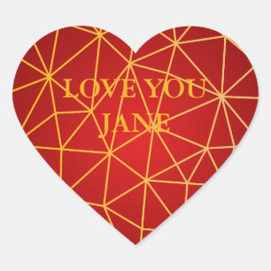 Gold Foil Geometric Heart Sticker