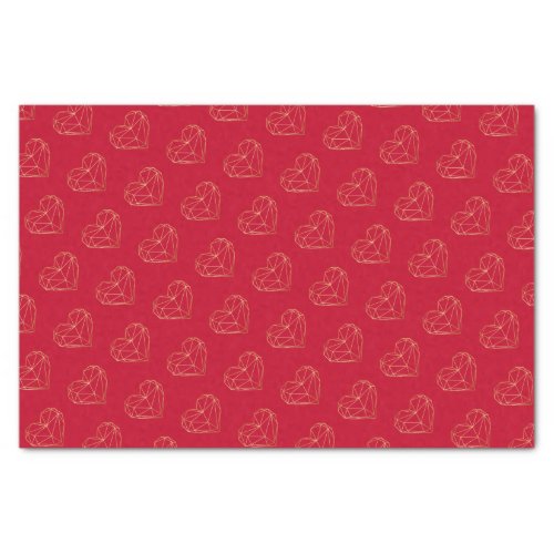 Gold Foil Geometric Heart Valentines Day Tissue Paper