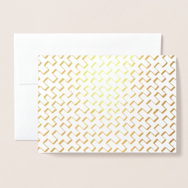 Gold Foil Geometric Painted Pattern Foil Card (Front With Envelope)