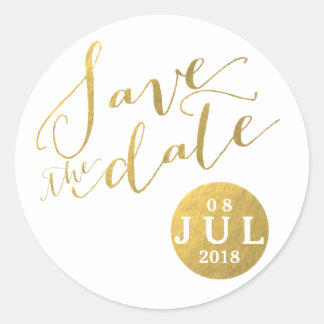 Gold Foil Glamor Date | Save the Date Stickers