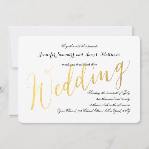 Gold Foil Glamor | Elegant Wedding Invitations