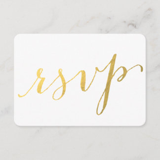 Gold Foil Glamor Printed | Wedding RSVP Card