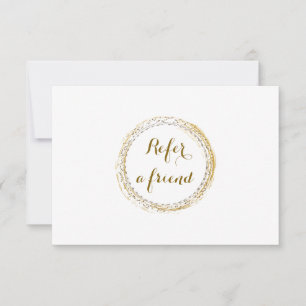 Gold Foil Glamour Circle White Referral Card
