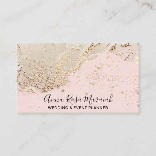  Gold Foil Glitter Beauty Wedding Elegant Pink Business Card
