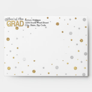 Gold Foil Glitter Confetti Graduation Party Custom Envelope