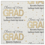 Gold Foil Glitter Confetti Graduation Party Custom Fabric