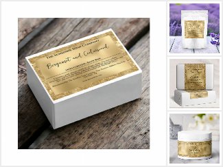 Gold Foil & Gold Glitter Soap and Cosmetic Labels