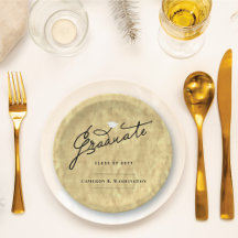 Gold Foil Graduate Script Stylish Graduation Party