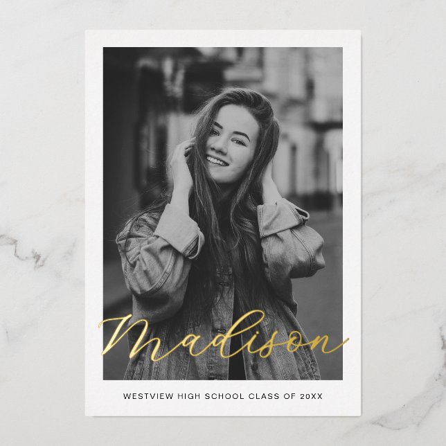 Gold Foil Graduation Announcement (Front)