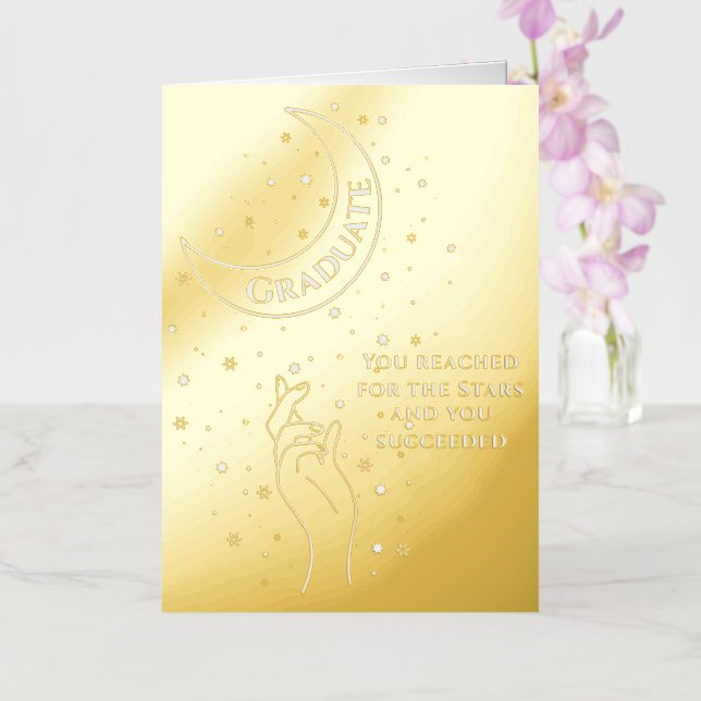 Gold Foil Graduation  Greeting Card (Orchid)