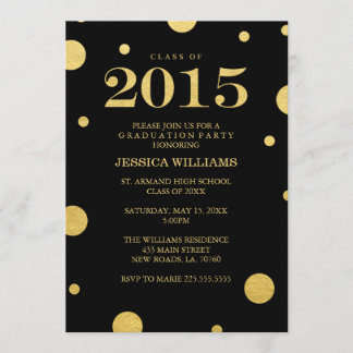 Gold Foil Graduation Invitations