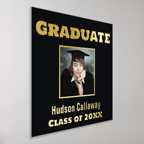Gold Foil Graduation Poster Your Photo 