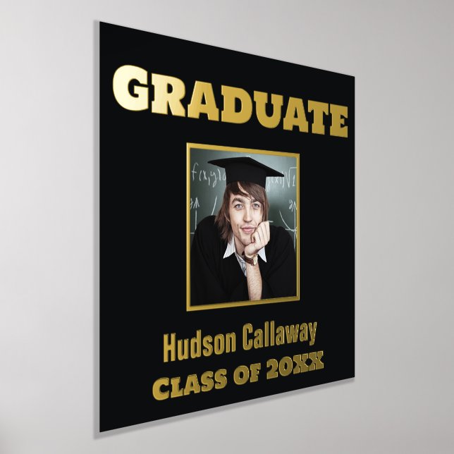 Gold Foil Graduation Poster Your Photo  (Laydown)