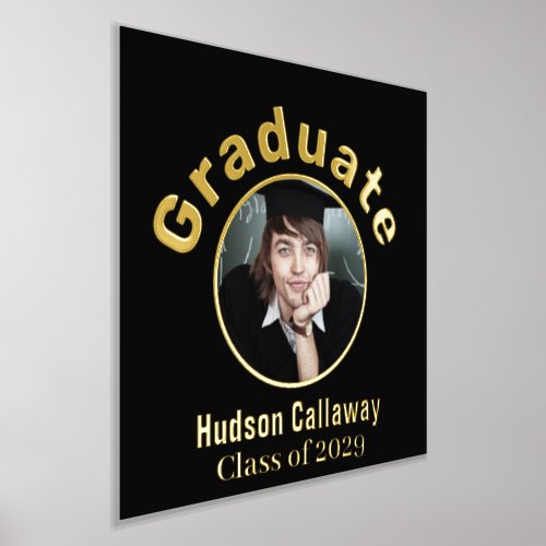 Gold Foil Graduation Poster Your Photo 