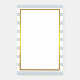 Gold Foil Gray Stripe white clean Post-it Notes