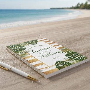 Gold Foil & Green Palm Leaf Beach Wedding Planner