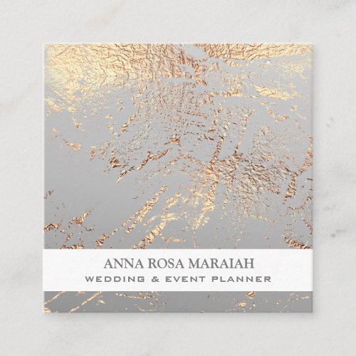  Gold Foil GREY Beauty Wedding Elegant  Square Business Card