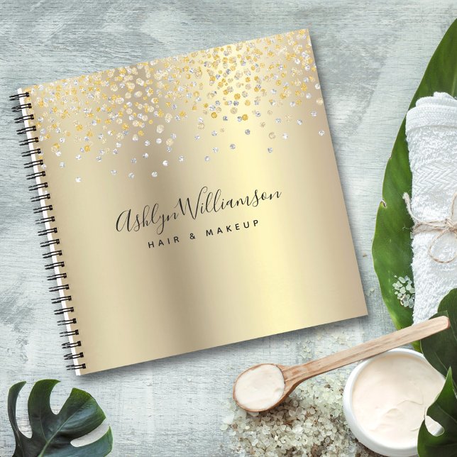 Gold foil hair stylist makeup artist glam luxury notebook (Creator Uploaded)