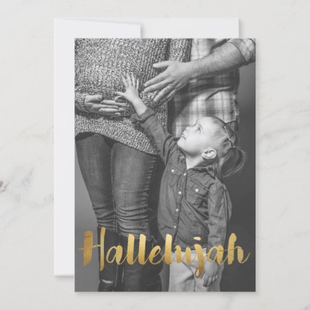 Gold Foil Hallelujah Christmas Holiday Photo