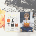 Gold Foil Halloween Friends Modern Birthday Photo Foil Invitation<br><div class="desc">Add some shine to these birthday invitations with real foil! This modern design features the birthday boy's name in big, gold foil capital letters in one of my favorite decorative fonts, below, his age appears in cute script typography. Underneath, in the middle of the card, there are 6 Halloween friends:...</div>