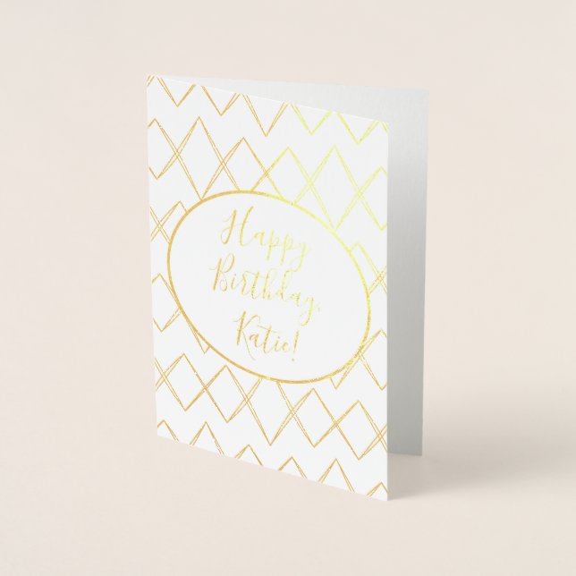 Gold Foil Happy Birthday Card (Front)