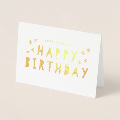Gold Foil Happy Birthday Greeting