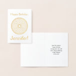 [ Thumbnail: Gold Foil "Happy Birthday, Jennifer!" Card ]
