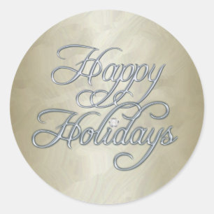Gold Foil Happy Holidays Diamond Sticker