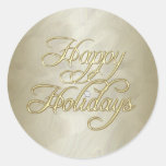Gold Foil Happy Holidays Diamond Sticker at Zazzle
